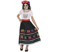 FIESTAS GUIRCA | Costume Skull Catrina Bambini (5-6 Anni) - Vestito e Cintura per Ragazze - Costumi per il Giorno dei Morti, Halloween e Carnevale - Ideale per Feste in Maschera - Bianco e Nero