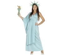 Donna Statua Della Libertà Costume Donna Blu Vestito Fg