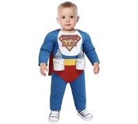 FIESTAS GUIRCA | Costume Super Bebé - Mantello, Tuta e Porta Lattine - Costumi da Supereroi e Villain per Halloween, Carnevale e Feste in Maschera - Ideale per Bambini