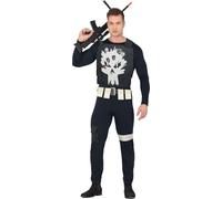 FIESTAS GUIRCA | Costume The Revenger Adulto (48-50/M) - Gilet, Cintura e Tuta - Costumi da Supereroi, Villains e Militari per Halloween, Carnevale e Feste in Maschera - Uomo - Blu e Bianco