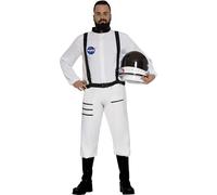 FIESTAS GUIRCA Costume ufficiale da uomo con tuta spaziale della NASA - Costume da uomo con tuta spaziale bianca da astronauta, Taglia XXL