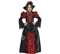FIESTAS GUIRCA | Costume Vampiressa Bambina (3-4 Anni) - Vestito e Colletto - Costumi da Vampiro per Halloween, Carnevale e Feste in Maschera - Ideale per Bambine - Nero e Rosso