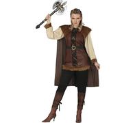 FIESTAS GUIRCA | Costume Vikinga Donna - Mantello, Cintura, Pantaloni, Tunica e Nastri - Costumi da Guerriera Nordica per Halloween, Carnevale e Feste in Maschera - Ideale per Adulte