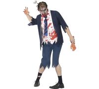 FIESTAS GUIRCA | Costume Zombie High Schooler Adulto (52-54/L) - Camicia, Giacca e Pantaloni - Costumi da Studente Zombie per Halloween, Carnevale e Feste in Maschera - Ideale per Adulti
