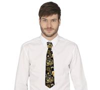 FIESTAS GUIRCA | Cravatta Buon Anno (45 cm) - Accessorio per Costume per Celebrazioni di Capodanno e Natale - Ideale per Uomo Adulti in Feste ed Eventi - Nero