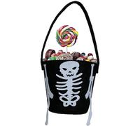 Secchiello per zucca di Halloween Decorazione inquietante Sacchetto per caramelle Arancione Nero Celebrazione Accenti moderni Travestimento creativo Divertente Sfumature spaventose Lecca-lecca Sorpren