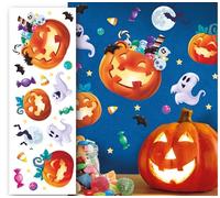 FIESTAS GUIRCA | Decorazione Adesiva Sagome per Parete/Finestra (25x70 cm) - Decorazione di Halloween per Porte e Finestre - Ideale per Feste e Celebrazioni - Multicolore