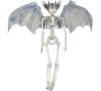 FIESTAS GUIRCA | Decorazione da Appendere Scheletro Vampiro con Ali (40 cm) - Decorazione di Halloween per Feste di TERROREe Celebrazioni - Ideale per Ambienti Gotici e Inquietanti - Grigio
