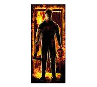 FIESTAS GUIRCA | Decorazione Porta Assassino in Tessuto (80x180 cm) - Ideale per Feste di Halloween e Celebrazioni di Polizia - Decorazione per Parete, Porta e Finestra - Multicolore