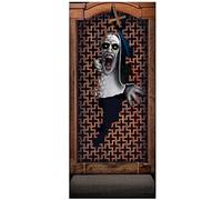 FIESTAS GUIRCA | Decorazione Porta Confessionale in Tessuto (80x180 cm) - Ideale per Feste di Halloween e Celebrazioni di Poliziotti - Decorazione per Parete, Porta e Finestra - Multicolore
