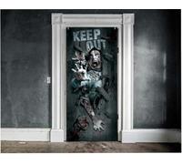 FIESTAS GUIRCA | Decorazione Porta Zombie Attack in Tessuto (80x180 cm) - Ideale per Feste di Halloween e Celebrazioni di Polizia - Decorazione per Parete, Porta e Finestra - Multicolore