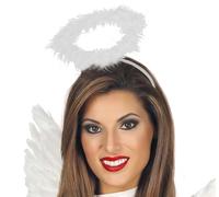 FIESTAS GUIRCA | Diadema Angelo Piume Bianche (Taglia Unica) - Accessorio per Costume per Halloween, Carnevale e Feste in Maschera - Ideale per Cosplay di Angelo Nero - Adulto Unisex - Bianco