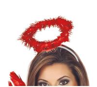 FIESTAS GUIRCA | Diadema Angelo Rosso (Taglia Unica) - Accessorio per Costume per Halloween e Feste in Maschera - Ideale per Cosplay di Angelo Nero - Adulto Unisex - Rosso