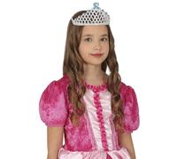 FIESTAS GUIRCA DIADEMA ARGENTO CON CUORE BLU BAMBINO