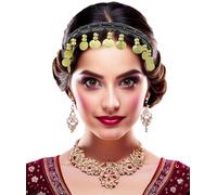 FIESTAS GUIRCA | Diadema con Monete Nere e Oro (Taglia Unica) - Accessorio per Costume da Principessa, Zingara e Veggente - Ideale per Carnevale, Feste e Celebrazioni - Donna Adulta - Nero Oro