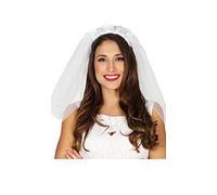 FIESTAS GUIRCA | Diadema con Velo da Sposa Bianco (Taglia Unica) - Accessorio di Costume Divertente per Addio al Nubilato, Bachelor Party e Future Sposate - Ideale per Donna Adulta - Bianco