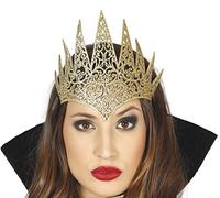 FIESTAS GUIRCA | Diadema Regina Dorata (Taglia Unica) - Accessorio per Costumi per Feste Medievali, Fiabe e Giornata del Libro - Ideale per Donna Adulta - Oro