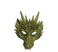 Fiestas Guirca- Drago Maschera Mezzoviso Adulto Unisex, Verde, 2414