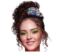 FIESTAS GUIRCA | Elastico 90s multicolore - Accessorio per capelli per feste in discoteca e anni '90 - Ideale per donne adulte in celebrazioni ed eventi in stile retrò - Multicolore