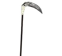 FIESTAS GUIRCA | Falce Finta per Costume (47 cm) - Accessorio Bastone per Grim Reaper Morte Halloween Carnevale Oktoberfest - Adulto Bambino - Argento