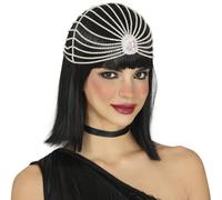 FIESTAS GUIRCA | Fascia con copricapo con pietre preziose - Accessorio per costume per principesse e anni '20 - Ideale per feste e carnevale - Donna Adulta - Argento