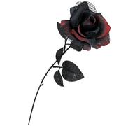 FIESTAS GUIRCA | Fiore Rosso e Nero (40 cm) - Decorazione per Halloween e Feste di Paura - Ideale per Accessori Terrificanti e Celebrazioni di Terrore - Rosso e Nero