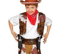 FIESTAS GUIRCA | Fondina Doppia con Due Pistole Giocattolo - Accessorio per Costume da Cowboy del Vecchio West per Bambini - Ideale per Feste in Maschera e Carnevale - Nero