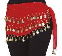 FIESTAS GUIRCA | Foulard Zingara - Ideale per Feste Zingare, Astrologia, Veggenti e Celebrazioni a Tema - Accessorio per Costume da Adulto Rosso