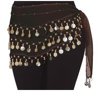 FIESTAS GUIRCA | Foulard Zingara Nero - Ideale per Feste Zingare, Astrologia, Veggenti e Celebrazioni a Tema - Accessorio per Costume da Adulto - Nero