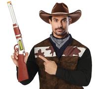 FIESTAS GUIRCA | Fucile Giocattolo (60 cm) - Arma da Fuoco Giocattolo per Costume da Cowboy e Feste a Tema - Accessorio per Halloween e Carnevale - Bambini e Adulti - Marrone Argento Nero
