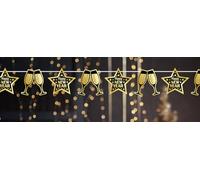 FIESTAS GUIRCA | Ghirlanda Happy New Year Nera e Oro (300 cm) - Decorazione per Festa di Capodanno e Celebrazioni - Ideale per Feste di Fine Anno - Accessorio Decorativo - Nero Oro