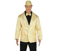 FIESTAS GUIRCA | Giacca di Paillettes Oro per Uomo (52-54/L) - Ideale per Feste di Natale, Capodanno e Celebrazioni - Costume Brillante per Adulti - Perfetto per Eventi e Feste in Maschera - Oro