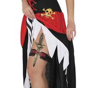 FIESTAS GUIRCA | Giarrettiera con Pugnale Giocattolo per Donna Adulta - Accessorio per Costume di Halloween, Carnevale e Feste in Maschera - Ideale per Cosplay ed Eventi a Tema - Nero e Rosso