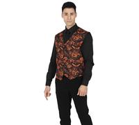 FIESTAS GUIRCA | Gilet Zucche per Adulto Uomo (Taglia Unica) - Accessorio per Costume per Halloween e Feste di Vampiri - Ideale per Celebrazioni ed Eventi - Nero e Arancione