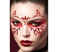 FIESTAS GUIRCA | Gioielli Facciali Adesivi - Trucco Fantasia per Feste e Celebrazioni - Accessorio Ideale per Costume da Donna Adulta - Rosso