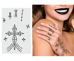 FIESTAS GUIRCA | Gioiello Adesivo Mano con Croce (11x18 cm) - Accessorio per Costume per Halloween e Feste di Vampiri - Ideale per Tutti gli Utenti - Gioielli per Decorazione Corporea - Nero
