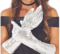 FIESTAS GUIRCA Guanti con paillettes bianche 39 cm. H.Q.