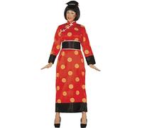 FIESTAS GUIRCA Kimono Rosso Costume Donna Cinese - Costumi Giapponesi Donna Taglia S 40-42