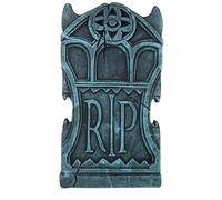 FIESTAS GUIRCA Lapide Decorativa RIP in Polistirolo, Effetto Pietra Anticata, Decorazione Halloween per Casa Stregata, Dimensioni 22 x 43 cm