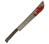 FIESTAS GUIRCA | Machete Giocattolo con Sangue - Accessorio per Costume di Halloween e Feste a Tema - Arma Finta per Terrore - Ideale per Adulti e Giovani - Metallico e Rosso