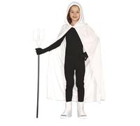 FIESTAS GUIRCA | Mantello in Velluto con Cappuccio (100 cm) - Accessorio per Costume per Halloween e Feste di Diavoli e Demoni - Ideale per Bambini e Adulti - Bianco