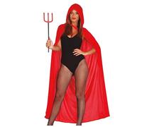 CARNEVALE HALLOWEEN MANTELLO ROSSO CAPPUCCIO VELLUTO ADULTO 130 CM 18634