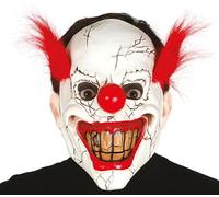 FIESTAS GUIRCA | Maschera Clown del Terrore con Capelli in Lattice - Accessorio per Costume di Halloween e Feste di Clown - Ideale per Adulti e Bambini - Perfetta per Carnevale ed Eventi di Paura