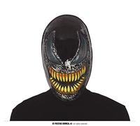 FIESTAS GUIRCA | Maschera Eroe Nero PVC (Taglia Unica) - Accessorio per Costumi da Supereroi e Cattivi - Ideale per Halloween, Carnevale e Feste in Maschera - Unisex Adulto - Nero
