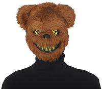 FIESTAS GUIRCA | Maschera Orso Horror con Pelo - Accessorio per Costume per Halloween e Feste di Animali - Ideale per Tutti gli Utenti - Perfetta per Celebrazioni di TERRORE- Marrone