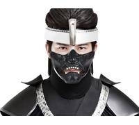 FIESTAS GUIRCA | Mezza Maschera Giapponese (Taglia Unica) - Accessorio per Costume da Ninja per Halloween e Feste a Tema Anime - Nero