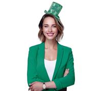 FIESTAS GUIRCA | Mini Cappello Cilindro St. Patrick Verde (Taglia Unica) - Cerchietto con Cappello per Feste di San Patrizio e Celebrazioni - Accessorio per Costume per Tutti - Verde