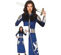 FIESTAS GUIRCA Notte Reale Donna - Costume da Guerriera Blu - Costume da Crociato per Donna Taglia M