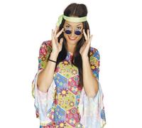 FIESTAS GUIRCA | Occhiali Hippie Blu - Accessorio Costume per feste degli anni '60 e Hippie a tema - Ideale per adulti unisex in carnevale e Halloween - Blu