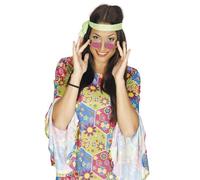 FIESTAS GUIRCA | Occhiali Hippie Rosa - Accessorio Costume per feste anni '60 e hippie a tema - Ideale per adulti unisex in carnevale e Halloween - Rosa